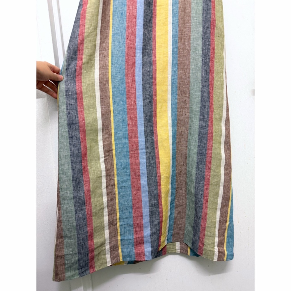 NWT Staud Laura Linen Maxi Dress Market Stripe Colorful Rainbow Sundress M - Picture 10 of 12